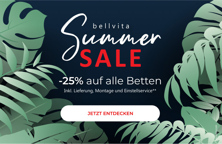 Bellvita Summer Sale: -25% auf alle Betten inkl. Lieferung, Montage und Einstellservice